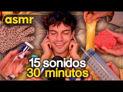 ASMR ESPAÑOL 😴 15 SONIDOS para DORMIR <strong>en</strong> 40 MINUTOS | <strong>Slime</strong>, Brochas y Más