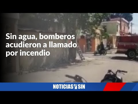 Denuncian bomberos acudieron a llamado por incendio sin agua.