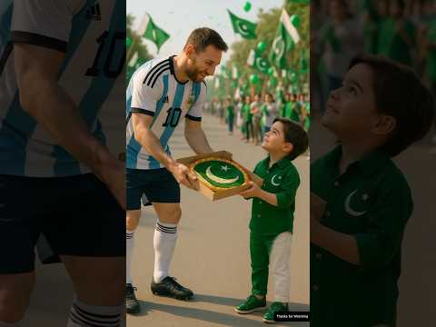 Lionel Messi Gives a Pizza to a Beautiful Child 😱#story #ai #cute #shortsfeed