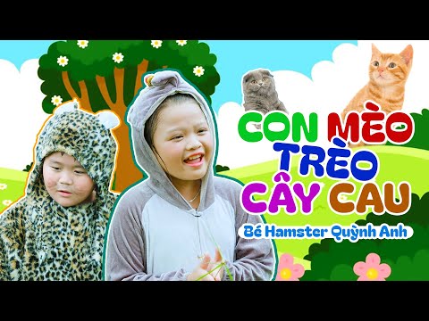 CON MÈO TRÈO CÂY CAU 🐱 BÉ HAMSTER QUỲNH ANH 🐱 Nhạc Thiếu Nhi Sôi Động Mầm Chồi Lá