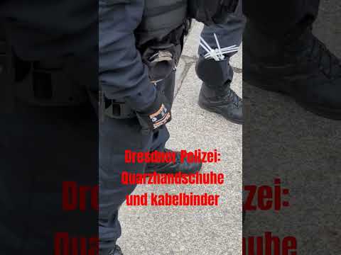 Dresdner Polizei: Quarzhandschuhe und kabelbinder #politik #protest #polizei #Sachsen #Dresden