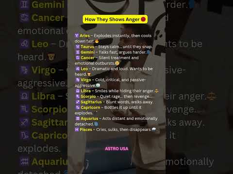How They Shows Anger 😡#zodiac #zodiacsigns #astrology #astrologysigns #shorts #tarot