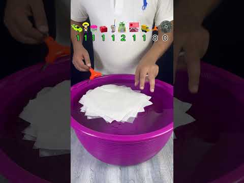 try to guess how many tissue paper it tooks! what happend next? #experiment#satisfying#asmr
