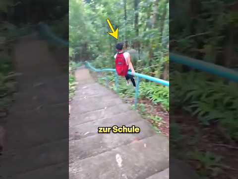 Diese Kinder gehen jeden Tag so zur Schule! 🛝😯