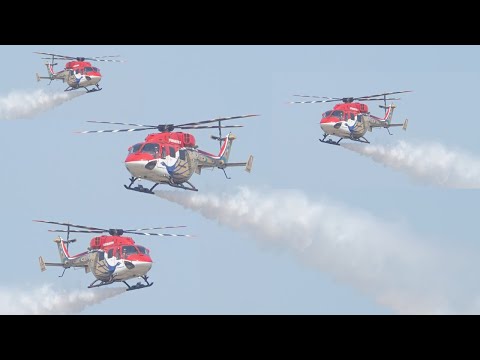 Spectacular "SARANG" Helicopter Display Team and Paratroopers "AKASH GANGA" Air Show at Ankleshwar