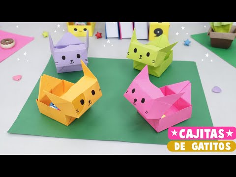 Como Hacer caja de papel +cajitas de origamí+cajitas de Gato+diy