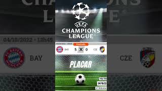 JOGOS DE HOJE CHAMPIONS LEAGUE |UEFA| LIGA DOS CAMPEÕES| 04/10/2022|PLACAR #shorts #championsleague
