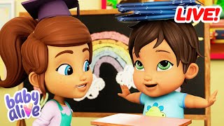 🔴 Baby Alive LIVE! 🔴 Back to School Time 📚🍎 Kids Cartoons 🍼 Baby Alive Dolls Official #live