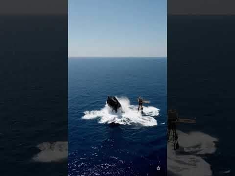 Criatura Gigante Ataca Torre Petrolera en el Mar   Giant Sea Monster Attacks Offshore Oil Rig