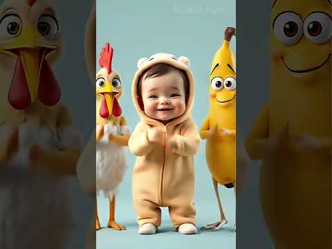 Adorable Baby Chicken Banana🐔🍌 Dance Challenge #shorts #chickenbananadance #chickenbanana #popo