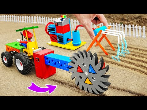 Top diy tractor making Tiller Saw Ring machine | diy Pump System supply Water for Farm