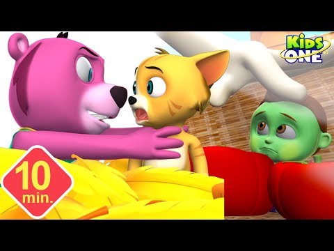 GREENY KIDDO Vs CAT Vs BEAR | Funny Episode for Kids - KidsOne