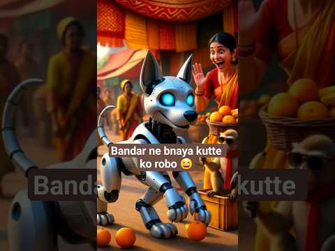 Bandar ne bnaya kutte ko smart robot dog 🤣 #shorts #funny #animation #viralvideo #robotpet