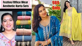 Aesthetic Festive and Party Wear Co ordset & Kurta Sets 2026#shopping #fashion #myntra #haul