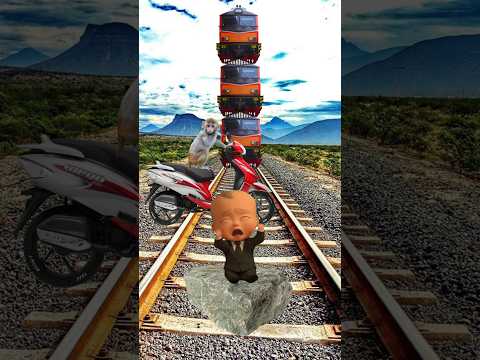 Elephant, Tiger, Crying baby & Toy Car Vs 3 Headed Train - Funny vfx video