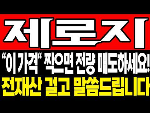 [제로지 코인 전망] "긴급!!! 앞으로 이 가격에서 이렇게 됩니다!!!! 역대급 폭등 시나리오 단독공개!!!! 필수시청"
