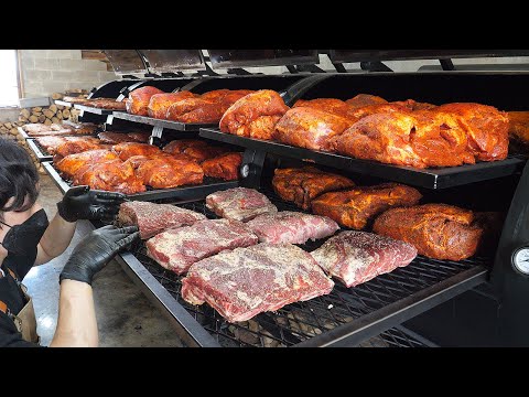 참나무 훈연 텍사스 바베큐! 바다가 보이는 오션뷰 바베큐 / oak smoked texas barbecue - korean street food