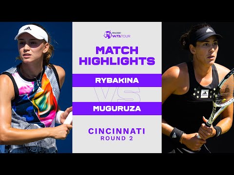 Elena Rybakina vs. Garbiñe Muguruza | 2022 Cincinnati Round 2 | WTA Match Highlights