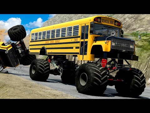 MONSTER BUS DOWNHILL RACE! (BeamNG)