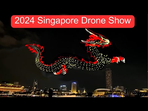 2024 Singapore Drone Show: The Legend of the Dragon Gate. Lighting Up Marina Bay in CNY.