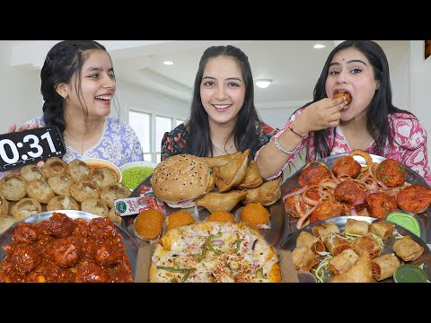 10 Seconds Spicy Momos, Golgappa, Pizza, Spring Roll, Pizza Samosa, MotiChoor Laddu Food Challenge