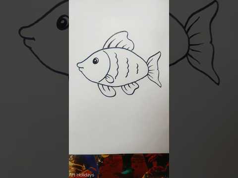 FISH Drawing easy | मछली का चित्र कैसे बनाये। 🐠🐋🐟 Draw | Art Holidays #drawing #art #artholidays