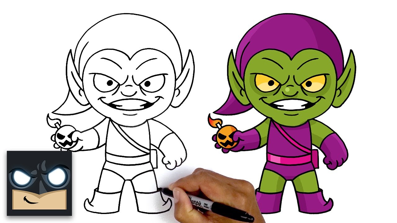 How To Draw Green Goblin - Step By Step Tutorial