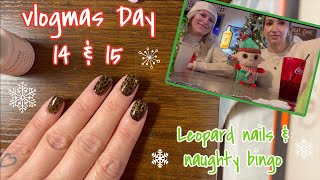 VLOGMAS DAY 14 & 15-BUILDER GEL/LEOPARD NAILS & BINGO!!