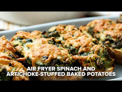 Air Fryer Spinach And Artichoke-Stuffed Baked Potatoes #shorts