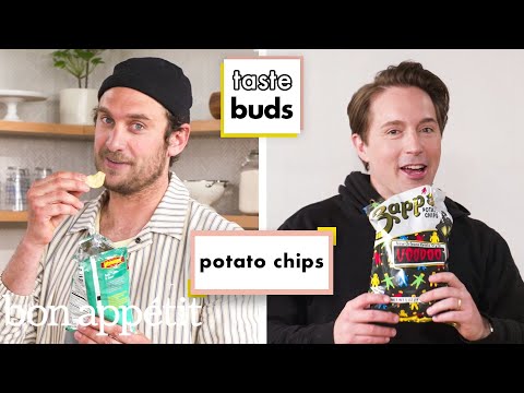 Beck Bennett & Brad Try 10 Kinds of Potato Chips | Taste Buds | Bon Appétit