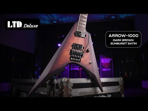 ESP Guitars: LTD Deluxe Arrow-1000 Dark Brown Sunburst Satin Demo by Jack Fliegler