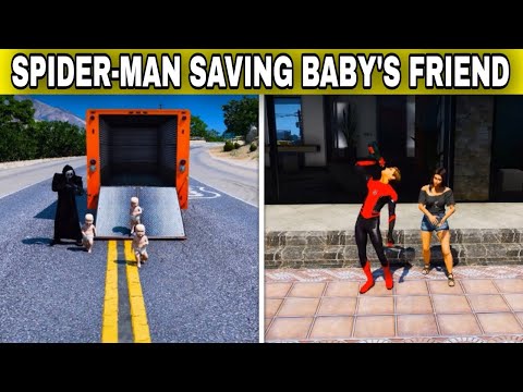 GTA V : SPIDER-MAN SAVING BABY'S FRIEND | #shorts