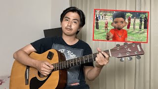 Gue Coba Gitarin Lagu Animasi Viral Ini...