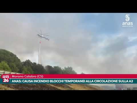 Morano Calabro (CS) - Anas: causa incendio blocchi temporanei alla circolazione sulla A2