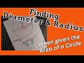 Calculating Radius and Diameter from Circle Area