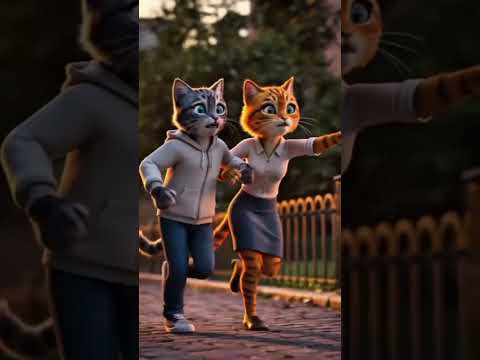 this is AI video orange cat fight withpitbull#pitbull #aivideo #ai