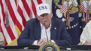Trump tours Texas flood sites and defends officials amid mounting questions about response