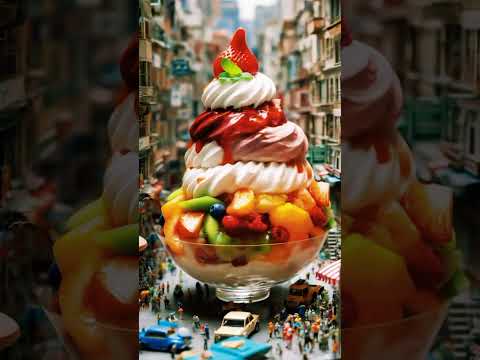 Mixed fruit ice dessert Miniature #icecream #miniature #fruits #shorts