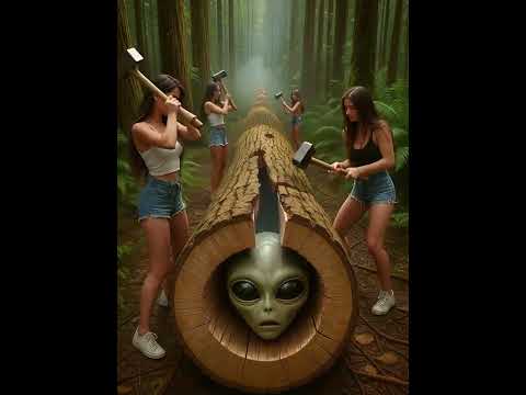 Rescue Idiot Alien in wood trunk - #shorts #trending #funny