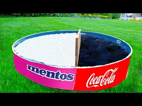 Coca cola and Mentos in the Pool