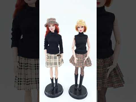 Burberry Barbie dolls swap their clothes -Adult Collector باربي बार्बी गुड़िया  boneka পুতুল #shorts