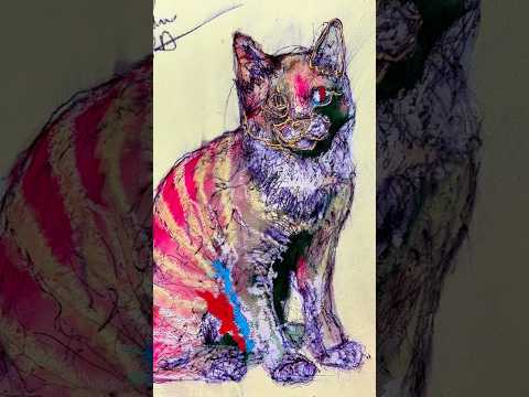 この猫はいつのまにか“自分の声”を忘れてしまった。でも、わからないままで悩んでいる今こそ、たぶん、ほんとうの自分の一部なんだと思う。 #物語のある絵画 title:本当の自分がわからない猫
