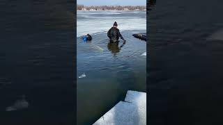 Truck in the ice on Lake Winnebago