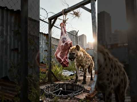 하이에나가 폐공장 함정에 빠질까? Will the hyena fall into the factory trap? #하이에나 #함정 #야생동물 #생존 #동물 #바이럴 #숏츠