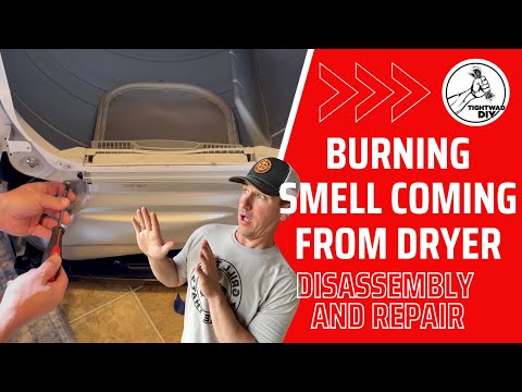 Fix a Burning Smell Coming From Your Dryer LG Dryer Repair Removing The Cover On An LG Clothes Dryer