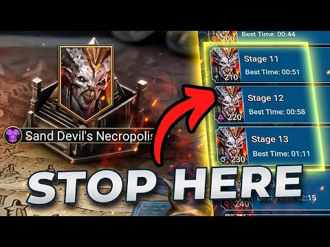 BEST Stage to Farm Sand Devil's Necropolis I Raid Shadow Legends #testserver