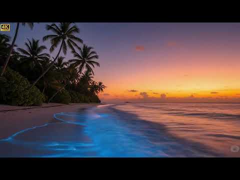 Cura com Cores e Sons | Bioluminescência ao Pôr do Sol 528Hz+417Hz Amor-Próprio e Renovação Interior