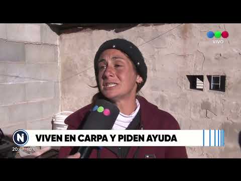 Viven en carpa, les robaron todo y piden ayuda