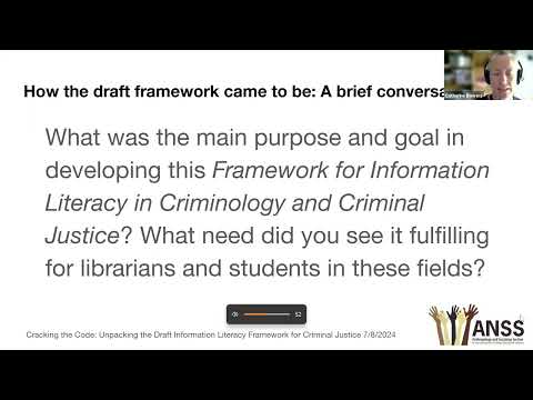 ACRL ANSS CJC DG & IILC: Cracking the Case: Unpacking the Draft Info Lit Frmwk for Criminal Justice