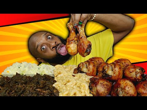 BBQ CHICKEN & COLLARDS SOULFOOD MUKBANG 먹방